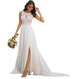 Wedding Dress 2025 New White Bride Open Fork Bare Back Small Tail Dreamy Sen Wedding Dress