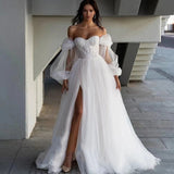 French Light Wedding Dress 2025 New Temperament Welcome Dress Super Xiansen Long Sleeve Small Tail Yarn High Sense