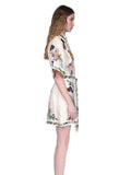runhufu Niche 2025 New Collar Short Sleeves Printed With Thin Dress Woman