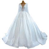 Wedding Dress 2025 New Repair Skinny Punt Skirt Tug Wedding Dress Large-Size Silk And Satin Handmade Pearl