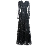 runhufu Industry Yellow Liliu Sexy V-Necked Banquet Long Dress Dresses New Women's Spring And Autumn 2025