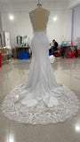 2025 Summer New Shoulder Small Tail Bridal Wedding Dress Fashion Leakage Back Wedding Dress Personality Repair