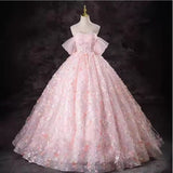 runhufu Fairy Evening Dress Pink Word Shoulder Vocal Piano Art Princess Ponpong Skirt Adult Ceremony Host Dress Dress