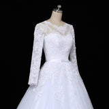 2025 New Summer Wedding Dress Floor-To-Ceiling Fashion Temperament High-End Sense Of Long-Sleeved White Fairy Wedding Dress