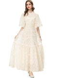 runhufu Industry Lianglid Leafs Pink-Senage Princess Style Dresses Summer Women's New 2024