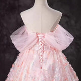 runhufu Fairy Evening Dress Pink Word Shoulder Vocal Piano Art Princess Ponpong Skirt Adult Ceremony Host Dress Dress