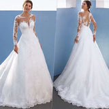 2025 New Main Wedding Dress Bride Big Tail Retro Sexy Thin V Collar Long Sleeve Dress