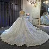 Hot Wedding Dresses Spring 2025 New Fashion Elegant Pearl Long-Sleeved Leet White Bridal Wedding Dress