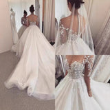 Long-Sleeved Wedding Dress 2025 New White Simple Temperament Light Luxury Hepburn Bride Wedding Welcome Host Dress