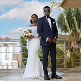 Fishtail Wedding Dress 2025 New Temperament White Waist-To-Shoulder Tail African Bride Wedding Dress Go Out To Welcome Summer
