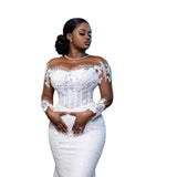 Fishtail Wedding Dress 2025 New Temperament White Waist-To-Shoulder Tail African Bride Wedding Dress Go Out To Welcome Summer