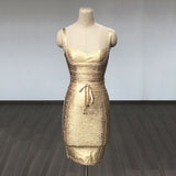 runhufu Women's Bandage Dress New Multi-Color V-Neck Sling Fashion Belt Tight Bandage Skirt