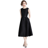 runhufu New French Temperament Light Style Light Wind To The Waist Thin Fashion Long Sleeveless Dress