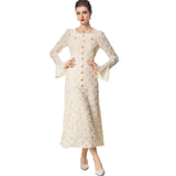 runhufu Industry Three-Dimensional Plate Flower Collar Horn Long-Sleeved Retro Princess Dress Dress Women's New Spring And Summer 2025