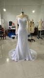 Wedding Dress 2025 Summer New Shoulder Long-Sleeved Wedding Dress Fishtail Water Soluble Lace Tail Wedding Dress