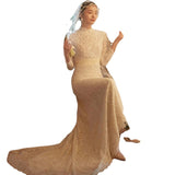 Main Light Wedding Dress 2025 New Female Small Tail Size Size Thin Simple Fish Tail Lace Back Travel Shot