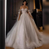 Wedding White Sexy Shoulder-To-Shoulder-Back Wedding Dress 2025 Summer New Temperament High-End Style Wedding Dress