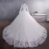 Wedding Dress 2025 Spring New Long Sleeve Lace Bride Standing Big Tail Tail Minimal Wedding Wedding Woman