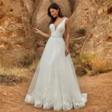 Sexy Deep V-Neck Wedding Dress Mori Bridal Bridal Bridal Tailing Wedding Dress 2025 New Simple Wind Summer