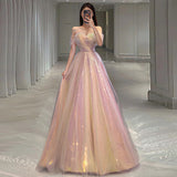 runhufu Dress Bride 2025 New Net Yarn Thin Annual Banquet Host Mermaid Shoulder Evening Dress Woman