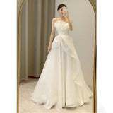 Brased Light Wedding Dress 2025 New Bridal French Light Luxury Travel Simple White Dress To Welcome The Fairy Spirit