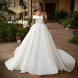 The Bride's Word Shoulder Wedding Dress Outside The Single-Sing Face To The Waist Of The Thin And Fluffy Wedding Dress Noble Breast
