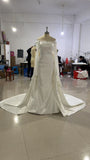 Light Wedding Lace Long Sleeves High-End Light Luxury Thin Bride Welcome Yarn Shoulder-Senior Wedding Banquet Evening Dress