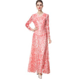 runhufu Industry Yellow Liliu Sexy V-Necked Banquet Long Dress Dresses New Women's Spring And Autumn 2025