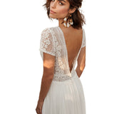 2025 White Super Fairy Beach Vacation Daily Dress Chiffon Lace Bare Back Light Wedding Dress Direct