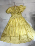 runhufu Bubble Bubble Sleeve Short Sleeve Back Single Buckle Kinesion Wrapped Blouse + High Waist Half-Dress Skirt Suit