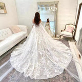 Light Wedding Dress French 2025 New Bridal Tail Simple Atmosphere High-End Shoulder Retro Temperament Main Yarn Summer