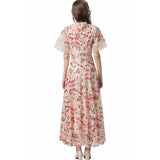 runhufu Industry Color Liede Embroidery Round-Neck Princess Style Long-Sleeve Dresses Summer New 2024