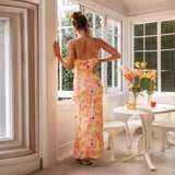 runhufu Summer New Women's Clothing Laminated V-Neck Lotus Leaf-Side Dress