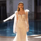 Wedding Dress 2025 Summer New Shoulder Wedding Dress Swing Disassembly Lace Tail Wedding Dress
