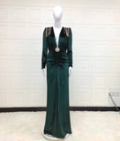 runhufu Women's Sexy Deep V-Neck Velvet Dress Dress French High-End Temperament Dress Dress Woman