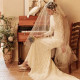 Main Light Wedding Dress 2025 New Female Small Tail Size Size Thin Simple Fish Tail Lace Back Travel Shot
