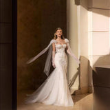 Wedding Dress 2025 Summer New Shoulder Wedding Dress Swing Disassembly Lace Tail Wedding Dress