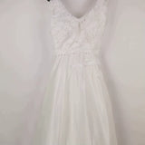 Runhufu Solid Color Lace Splicing Sling Hollowed-Out Bare-Back Dress Toast Wedding Dress Long Dress