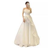 Brased Light Wedding Dress 2025 New Bridal French Light Luxury Travel Simple White Dress To Welcome The Fairy Spirit