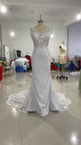Wedding Dress 2025 Summer New Deep-Collar Hollow Fishtail Soluble Lace Drag Wedding Dress