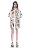 runhufu Niche 2025 New Collar Short Sleeves Printed With Thin Dress Woman