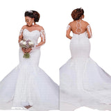 Wedding Dress 2025 New Wedding Dress Bride Wedding Lace Fish Tail Long-Sleeved Wedding Dress Summer Model
