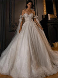 Wedding White Sexy Shoulder-To-Shoulder-Back Wedding Dress 2025 Summer New Temperament High-End Style Wedding Dress
