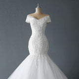 Summer New Wedding Dress Word Leakage Bridal Lace Repair Body With Snowflakes Tug Wedding Dress Supply