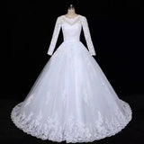 2025 New Summer Wedding Dress Floor-To-Ceiling Fashion Temperament High-End Sense Of Long-Sleeved White Fairy Wedding Dress