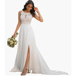 Wedding Dress 2025 New White Bride Open Fork Bare Back Small Tail Dreamy Sen Wedding Dress