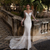 Wedding Dress 2025 Spring And Summer Long Sleeves With Tail Tug-And-Tailed Retro Showing Thin Sleeve Dress Dress
