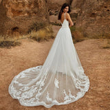 Sexy Deep V-Neck Wedding Dress Mori Bridal Bridal Bridal Tailing Wedding Dress 2025 New Simple Wind Summer