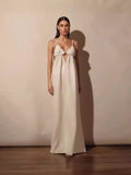 runhufu Women's Fashion V-Necked Sling Dress 2024 New Summer Loose Sleeveless Straight Temperament Holiday Dress