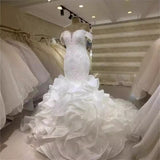 Customer For 2025 Wedding Dress A Word Shoulder Long-Sleeved Nail Beaded Fishtail Ass Sexy Thin Tailing Summer